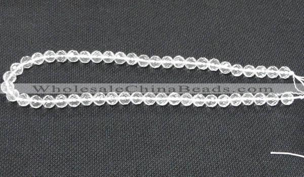 CCC252 15.5 inches 8mm faceted round grade A natural white crystal beads