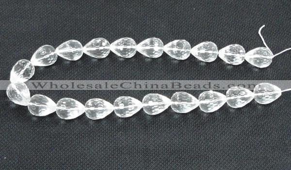 CCC263 15*20mm faceted teardrop grade A natural white crystal beads