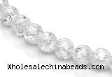 CCC39 15.5 inches 4mm round crackle white crystal beads Wholesale