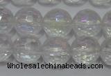 CCC411 15.5 inches 6mm faceted round AB-color white crystal beads