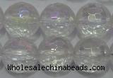 CCC413 15.5 inches 10mm faceted round AB-color white crystal beads