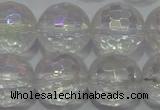 CCC414 15.5 inches 12mm faceted round AB-color white crystal beads