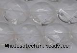 CCC507 15.5 inches 18mm faceted coin natural white crystal beads