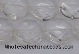 CCC508 15.5 inches 20mm faceted coin natural white crystal beads