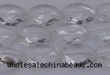 CCC514 15.5 inches 12*16mm faceted oval natural white crystal beads