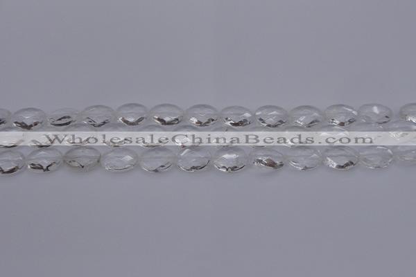 CCC514 15.5 inches 12*16mm faceted oval natural white crystal beads