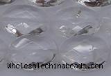 CCC517 15.5 inches 18*25mm faceted oval natural white crystal beads