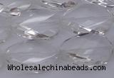 CCC520 15.5 inches 15*20mm twisted & faceted oval white crystal beads