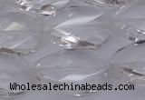 CCC521 15.5 inches 18*25mm twisted & faceted oval white crystal beads