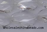 CCC522 15.5 inches 20*30mm twisted & faceted oval white crystal beads