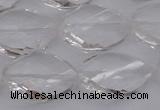 CCC525 15.5 inches 15*20mm twisted & faceted teardrop white crystal beads