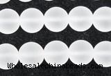 CCC603 15.5 inches 10mm round matte natural white crystal beads