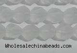 CCC626 15.5 inches 6mm faceted nuggets matte white crystal beads