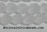 CCC627 15.5 inches 8mm faceted nuggets matte white crystal beads