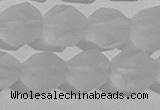 CCC629 15.5 inches 12mm faceted nuggets matte white crystal beads