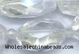 CCC635 15 inches 11*14mm - 15*20mm faceted nuggets AB-color white crystal beads