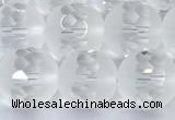 CCC642 15 inches 10mm faceted round white crystal beads