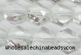 CCC750 15.5 inches 14*14mm faceted hexagon natural white crystal beads