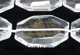 CCC752 15.5 inches 18*28mm faceted octagonal natural white crystal beads