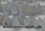 CCH218 34 inches 5*8mm blue chalcedony chips gemstone beads wholesale