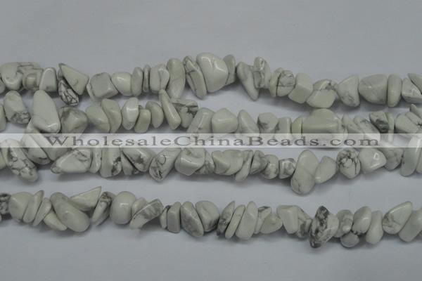 CCH280 34 inches 8*12mm white howlite turquoise chips beads wholesale