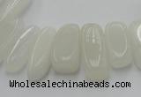 CCH407 15.5 inches 6*18mm - 10*22mm white jade chips beads