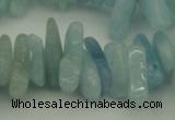 CCH603 15.5 inches 3*12mm - 4*16mm aquamarine chips gemstone beads