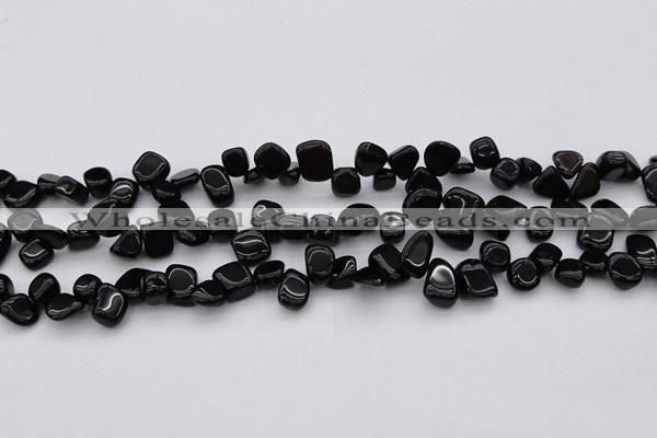 CCH640 15.5 inches 6*8mm - 10*14mm black agate chips beads