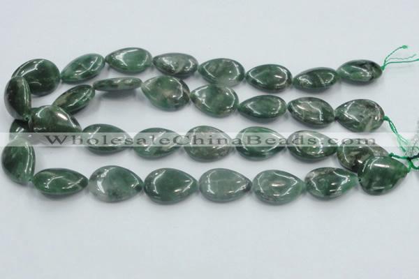 CCJ07 15.5 inches 18*25mm flat teardrop natural African jade beads