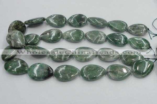 CCJ08 15.5 inches 22*30mm flat teardrop natural African jade beads