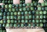 CCJ338 15.5 inches 8mm faceted round China green jade beads