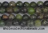 CCJ420 15.5 inches 4mm faceted round dendritic green jade beads