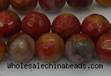 CCJ463 15.5 inches 10mm faceted round colorful jasper beads