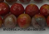 CCJ464 15.5 inches 12mm faceted round colorful jasper beads