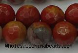 CCJ465 15.5 inches 14mm faceted round colorful jasper beads