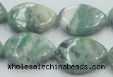 CCJ52 15.5 inches 18*25mm flat teardrop African jade gemstone beads