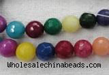 CCN1002 15.5 inches 6mm faceted round multi colored candy jade beads