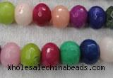 CCN1011 15.5 inches 8*12mm faceted rondelle multi colored candy jade beads