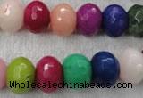 CCN1012 15.5 inches 10*14mm faceted rondelle multi colored candy jade beads