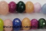 CCN1018 4*6mm - 13*18mm faceted rondelle multi colored candy jade beads