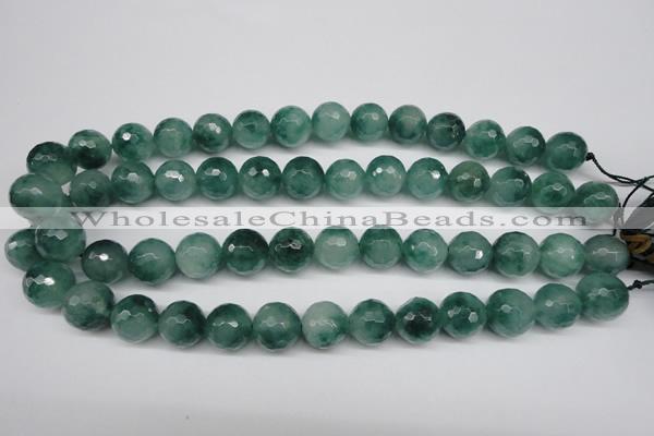 CCN1286 15.5 inches 14mm faceted round rainbow candy jade beads