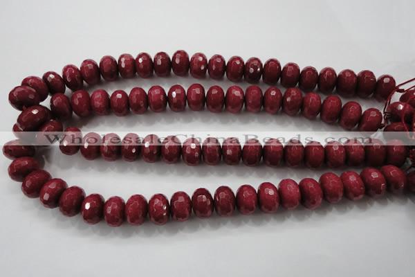 CCN1356 15.5 inches 10*14mm faceted rondelle candy jade beads