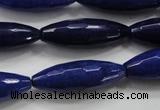 CCN1478 15.5 inches 10*30mm faceted rice candy jade beads wholesale