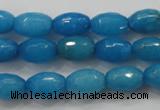 CCN1492 15.5 inches 8*12mm faceted rice candy jade beads wholesale