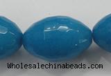 CCN1498 15.5 inches 20*30mm faceted rice candy jade beads wholesale