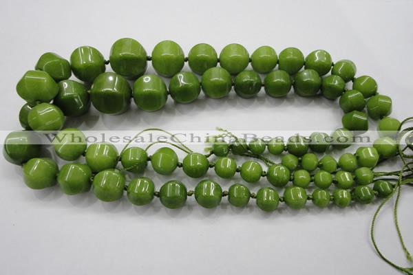 CCN1534 15.5 inches 8*8mm - 20*20mm pumpkin candy jade beads