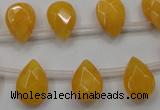 CCN1582 15.5 inches 10*14mm briolette candy jade beads wholesale