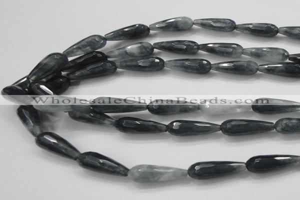 CCN1612 15 inches 10*30mm faceted teardrop candy jade beads