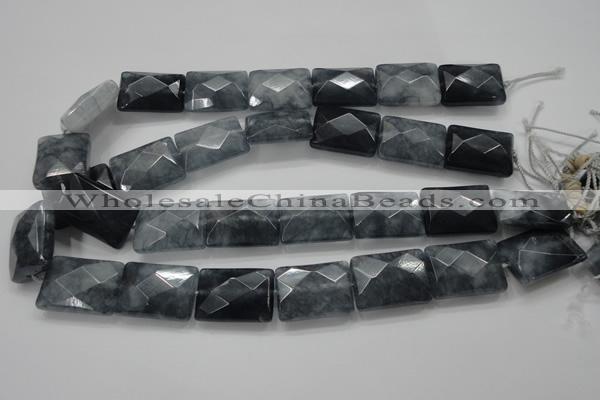 CCN1626 15.5 inches 18*25mm faceted rectangle candy jade beads