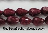 CCN1675 15.5 inches 10*14mm faceted teardrop candy jade beads wholesale